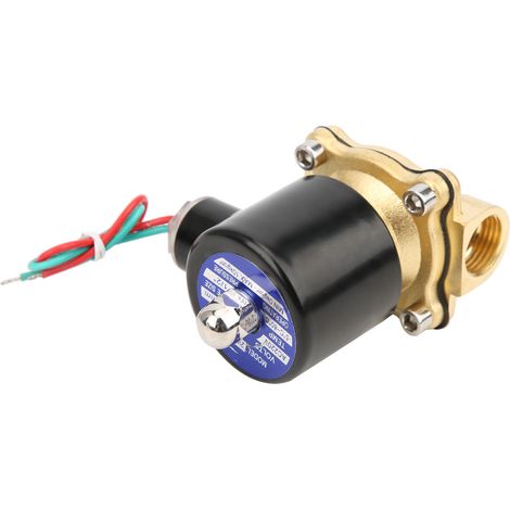 Électrovanne en laiton G1/2 pouce, pression d'eau, normalement fermée, à action directe, 2W-160-15AC220V (1/5)