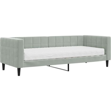 Maison Exclusive - Tagesbett mit Matratze Hellgrau 80x200 cm Samt