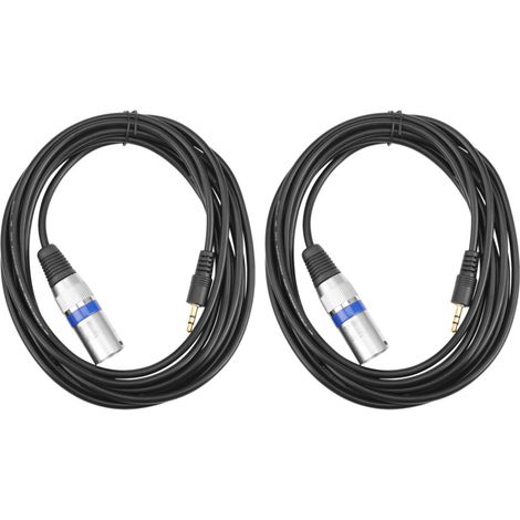 Conector jack estéreo de 3,5 mm de 2 piezas para grabación de audio de micrófono, cable XLR de 3 pines