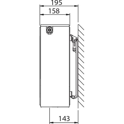 Stelrad Profil Ventilheizkörper Novello ECO Typ 33 900x1400 Anschluss Rechts, 0292093314