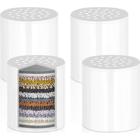 4er-Pack 20-stufige Duschfilterkartuschen – Schützt vor Kalk, Chlor und Schwermetallen – Universelle Ersatzkartuschen für Duschköpfe (1/5)