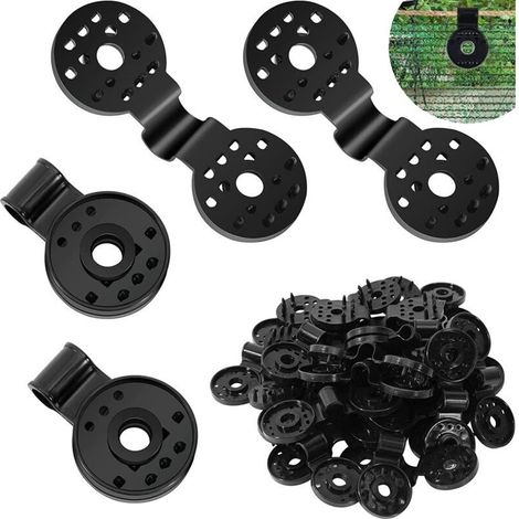 50 Pièces Clips de Fixation pour Bache, pour Filet D'ombrage Toile de Clôture Tissu Coupe-Vent Serre Brise Vue (1/4)