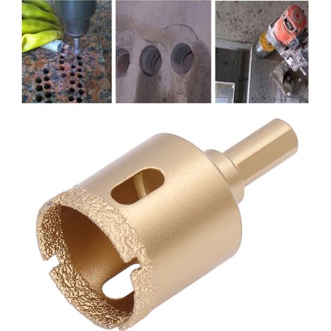 Forets diamantés 22-40 mm, forets à tige triangulaire, scie cloche haute performance pour verre/carrelage/granit/marbre/porcelaine 35 mm. (1/5)