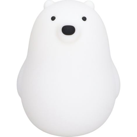 Lampe de chevet LED Ourson Blanc Bébé Veilleuse Dessin Animé, USB Rechargeable avec Minuterie, pour Chambre à Coucher (1/5)
