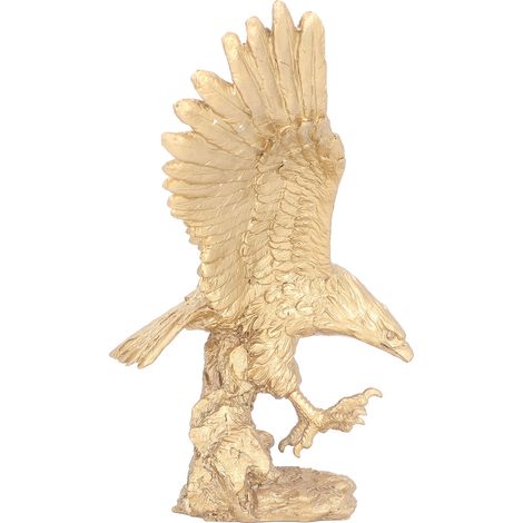 Statue d'aigle majestueuse, sculpture d'aigle, grand aigle sur rochers, ornement en résine pour meuble TV, cave à vin, décoration de bureau, grande taille (1/5)