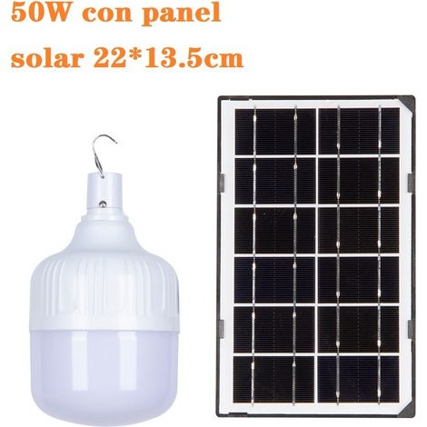 Jandei - Bombilla de LED Solar Portatil 50W 6500K Lampara solares