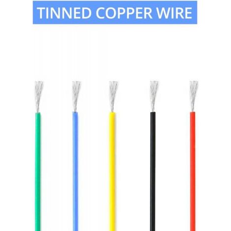 Fil de silicone - - WD9506 - 5 bobines multicolores - Calibre 22 (60 brins) - Flexible 600V (1/4)