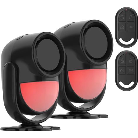 Sirene Alarme Detecteur de Mouvement sans Fil Exterieur Interieur avec TéLéCommande, Alarme antivol pour Maison, Piscine, Moto, Camping, Car, Porte, Garage, Voiture sans Fil, 125dB (Lot de 2) (1/5)