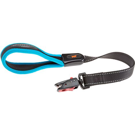 Ferplast ERGOFLUO MATIC GM Guinzaglio corto per cani con moschettone automatico. Vari colori. . Variante ERGOFLUO MATIC GM25/55 - Misure: 25 mm x L 55 cm - Blu (1/5)