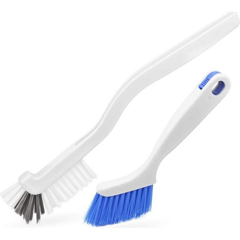 2 pièces brosse de nettoyage petite brosse à récurer pour nettoyer l'évier brosse à récurer avec poignée, brosses de nettoyage de coulis d'angle de bord de cuisine de salle de bains (1/5)