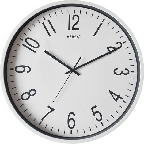 Horloge Murale avec MÉCANISME ET QUALITÉ AMÉLIORÉE, Silencieuse et Décorative, pour Cuisine, Salon ou Salle à Manger, Dimensions (H x L x P) 50 x 5 x 50 cm, Polypropylène, Blanc (1/4)
