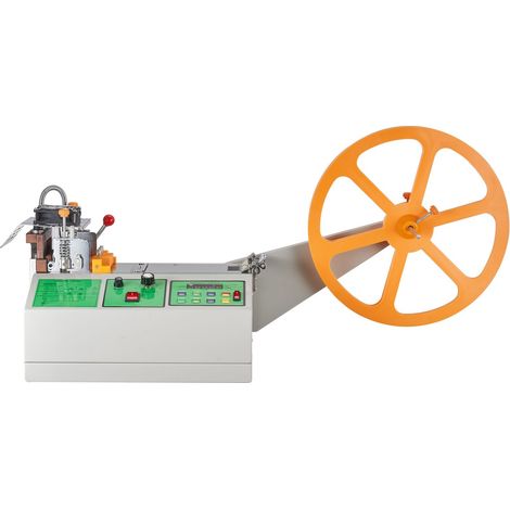 Machine de coupe de rubans automatique, coupe à chaud et à froid, température réglable, écran LCD, pour sangles, élastiques et lacets. (1/5)