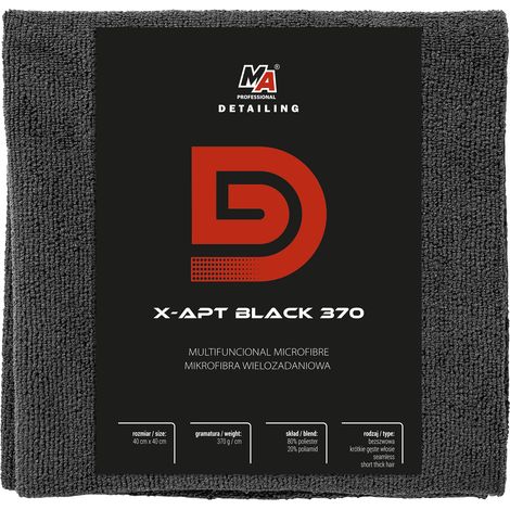 025665 MA detailing professionale - X-APT nero 370GSM microfibra multiuso 40x40cm (1/3)
