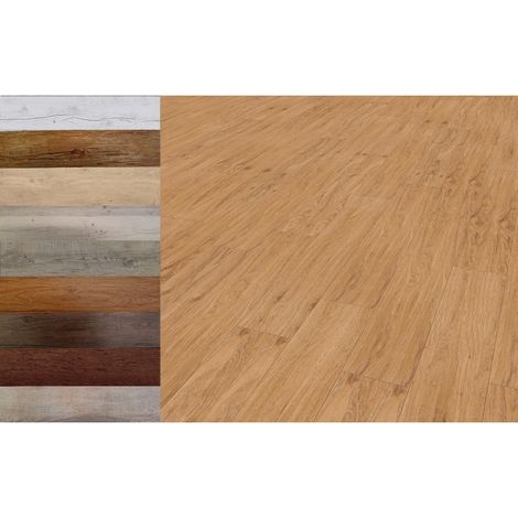 Madeinnature – Dalle de sol PVC auto-adhésive noyer naturel – 1,10 m² – Épaisseur 2 mm – Résistante aux chocs et rayures – Antidérapante et étanche
