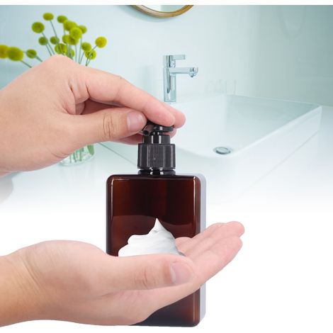 Lot de 3 flacons-pompes vides de 280 ml pour savon liquide pour les mains, en plastique, idéaux pour les voyages. (1/5)