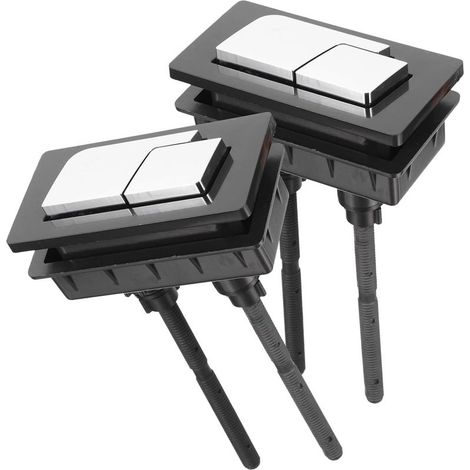 Bouton-poussoir Wc Double Noir Abs pour réservoir WC 2 Pièces (1/5)