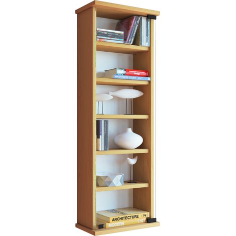 Puerta de cristal loposa del gabinete del estante de la pared del CD DVD 92x31x18 - VCM