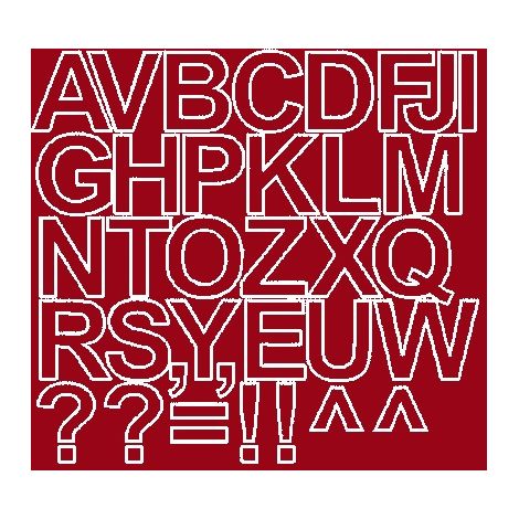 Letras autoadhesivas de 4 cm, color rojo oscuro mate (1/2)