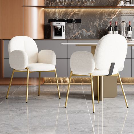 Fauteuil pivotant — Style design moderne — Chaise de salon pivotante — Piétement à 5 roulettes — Rotation à 360° — Tissu chenille (1/5)