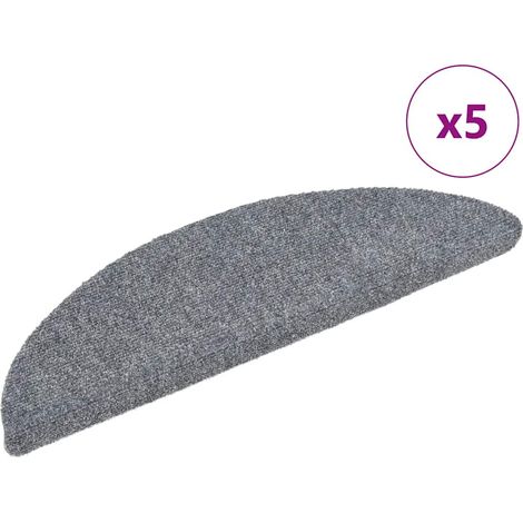 Stufenmatten Selbstklebend 5 Stk. 56x17x3 cm Hellgrau Halbrund (1/5)