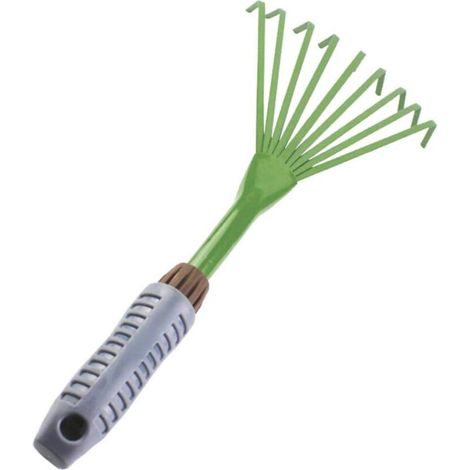 Rastrello da giardino in metallo, nove denti, rastrello per prato, rastrello per foglie e fiori, rastrello in ferro, attrezzi agricoli, lavorazione del terreno, spazzare, rifiuti da giardino (1/4)