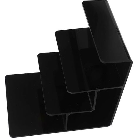 Présentoir à portefeuilles 5 pièces, organisateur multi-niveaux pour magasin, dressing, bureau, acrylique noir, design compact (1/5)