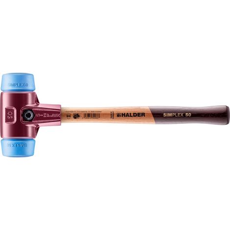 HALDER SIMPLEX Schonhammer Ø 50 mm TPE-soft blau mit Tempergussgehäuse (1/5)