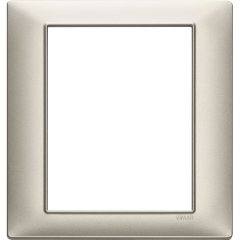 Placca 8 moduli (4+4) tecnopolimero, nichel opaco Vimar Plana 14668.21