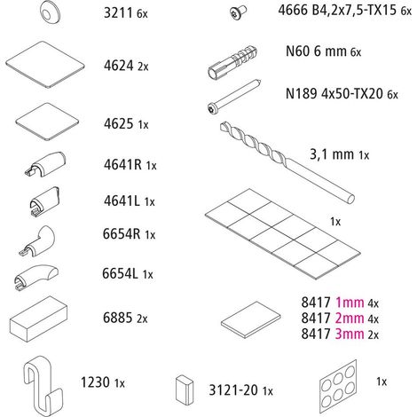Kermi EBLI036 Set Montagekleinteile