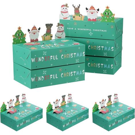 Weihnachtsgeschenkboxen, Bonbonschachteln aus Kraftpapier, kleine leere Geschenkboxen, Neujahrs-Leckereienboxen, Heiligabend, Weihnachten, Partydekorationen (1/5)