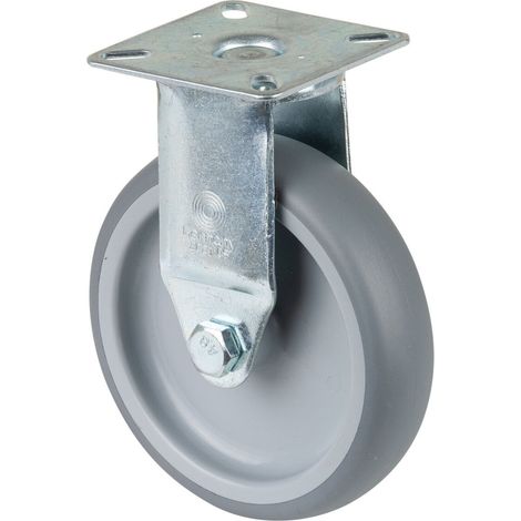 BS ROLLEN Bockrolle 100mm Lg.G Stahlbl verz. Gummirad