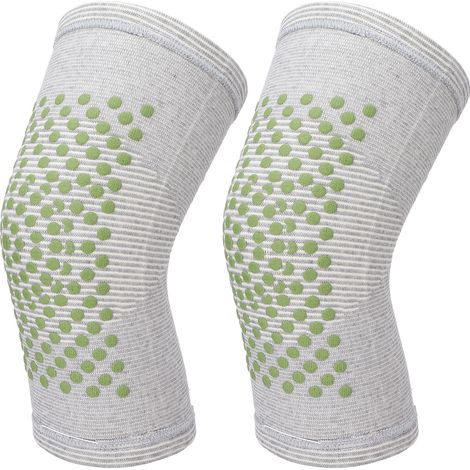 1 Genouillère chauffante antigel Gris, Paire de Manches Élastiques Tricotées Sport pour Protection Articulaire (1/5)
