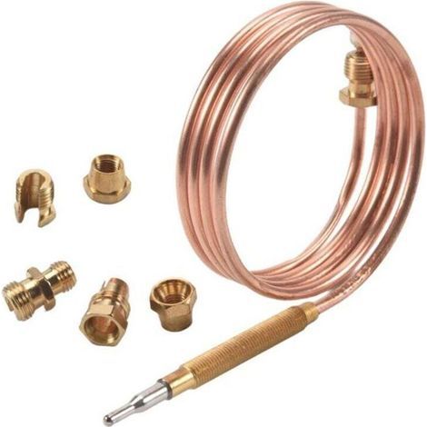 Thermocouple universel pour cuisinières à gaz avec kit de 5 écrous, adaptateur de remplacement pour le brûleur chauffant (1/4)