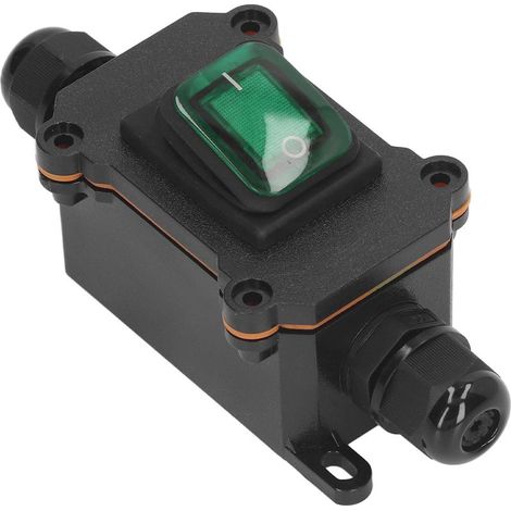 Interrupteur étanche IP65 bouton poussoir vert extérieur avec câble 4 broches 2 positions (1/5)