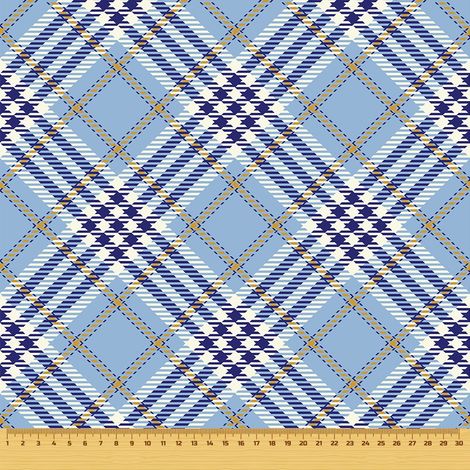 Telas decorativas para exteriores Oxford - diseño a cuadros azules (1/5)