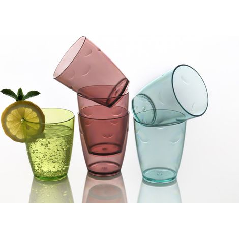 Lot de 8 verres incassables en plastique - 0,28 L - Coloris aléatoire - Livraison gratuite (1/3)