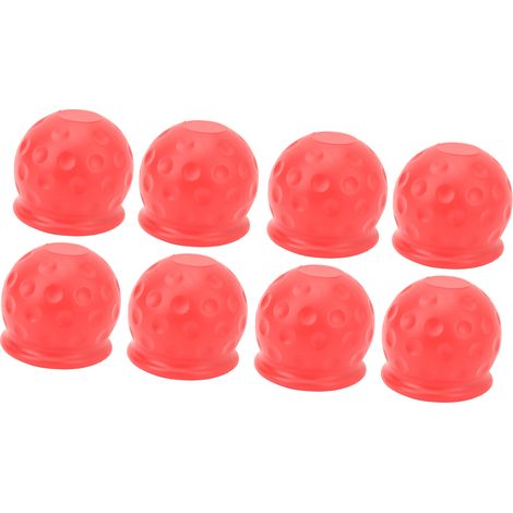 Lot de 8 cache-boule d'attelage pour camion, 50 mm, protection renforcée, souple et robuste, rouge, pour camping-car et caravane (1/5)