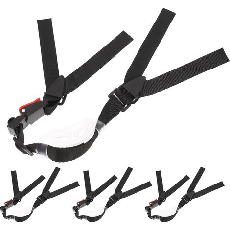 Lot de 4 mentonnières de casque en forme de Y avec dégagement rapide, sangle de fixation de casque réglable avec mentonnière confortable, accessoire de casque universel noir (1/5)