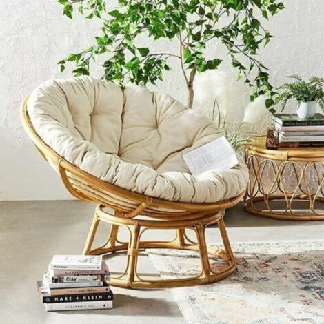 Papasan-Rundstuhlkissen, Gartenkissen, Rattan-Sesselkissen, Hängesesselkissen, abnehmbares Sesselkissen für drinnen und draußen (4040 cm, rot) (1/3)