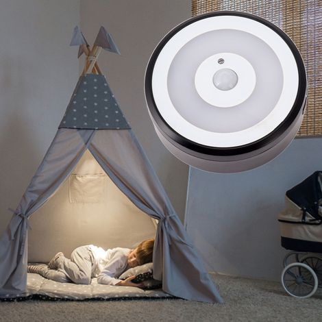 Sonnette intelligente sans fil individuelle avec interrupteur à détecteur de mouvement, veilleuse, alimentation USB, étanche IP55, 58 pistes musicales, récepteur à un bouton, noir avec finition lumine (1/5)