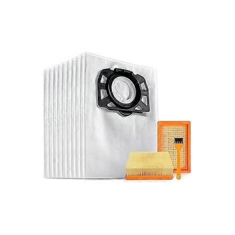 10 sacs d'aspirateur KFI 487 avec 2 filtres KFI 4410 pour Karcher WD4 WD5 WD6 WD5P WD6P MV4 2.863-0 (1/5)