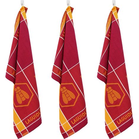 LAGUIOLE CUISSON - Lot de 3 torchons jacquard 50x70cm orange - "Tartan"
