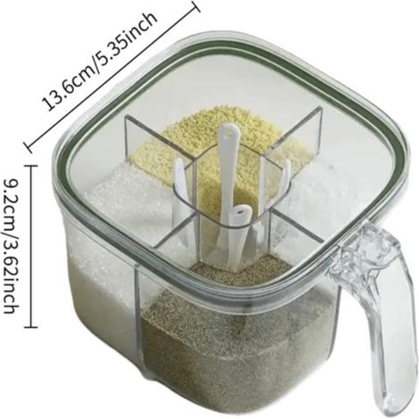 Boîte à épices Irovami pour la cuisine - Ensemble de pots à épices en plastique transparent pour une organisation optimale du garde-manger (1/5)