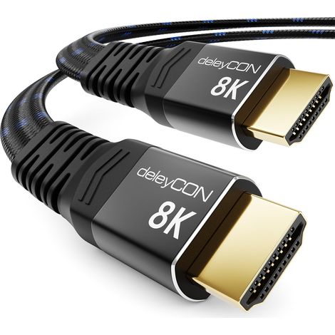 3,0m Câble HDMI 2.1 8K Plat - pour TV, Moniteur, PS4, PS5, Xbox, Barre de son Dolby Atmos EARC, HDR10+ VRR - 48Gbps Câble Ultra High Speed - 10K/8K@60Hz, 4K@120Hz/144Hz, 2K@240Hz (1/5)