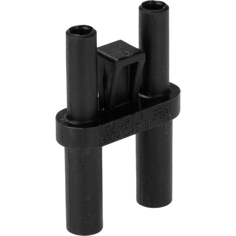 Fiche banane 4 mm RS PRO Noir Mâle 36A 45 V ac, 60V c.c. ( Prix pour 1 ) (1/2)