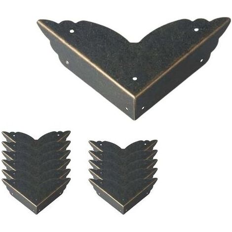 Set mit 12 Vintage-Eckenschützern aus Metall – Antik-Stil – Kantenschutz für Möbel – Für Tische, Kommoden, Schmuckkästchen (1/5)
