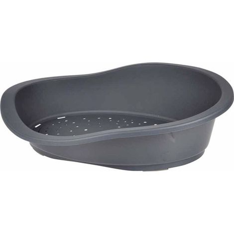 Paris Prix – Corbeille pour chien et chat 60cm – Plastique recyclé gris – Confort optimal pour animaux – Dimensions L. 60 x l. 40 x H. 20 cm