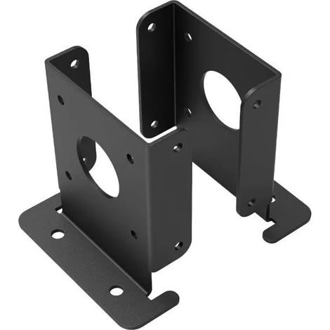 (Noir - 12 x 12 cm) Lot de 2 supports robustes pour clôture en bois et pergola. Installation facile et réglable. Supports de poteaux durables, noirs. (1/5)