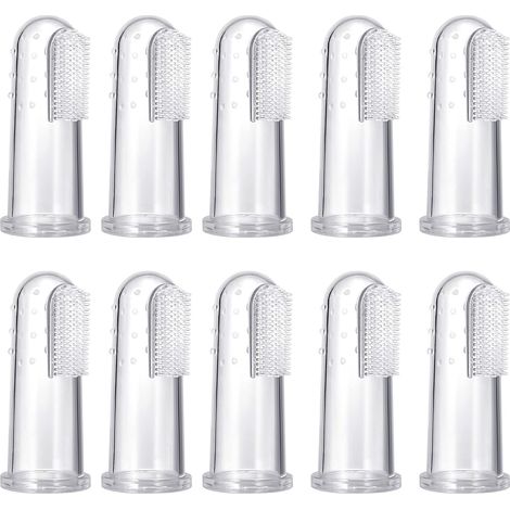 Lot de 10 brosses à dents pour animaux en silicone souple, sécurité alimentaire – DELKEVIC (1/5)