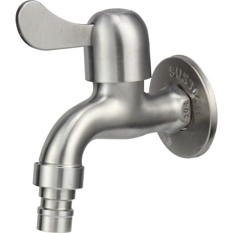 Robinet de jardin en acier inoxydable 304 - Montage mural extérieur - Adaptateur pour jardin, balcon, lavabo